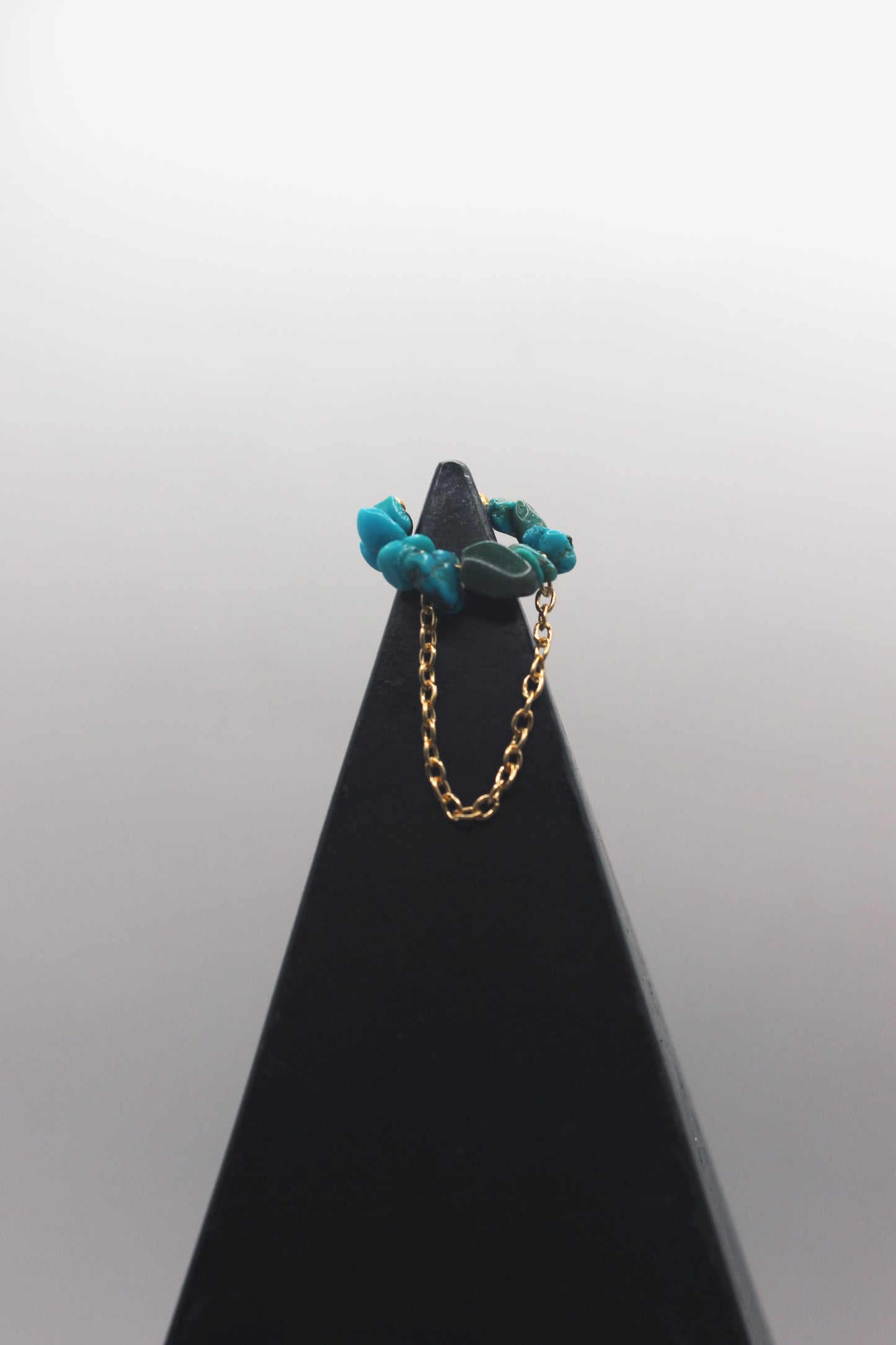 Turquoise ear cuff with chain