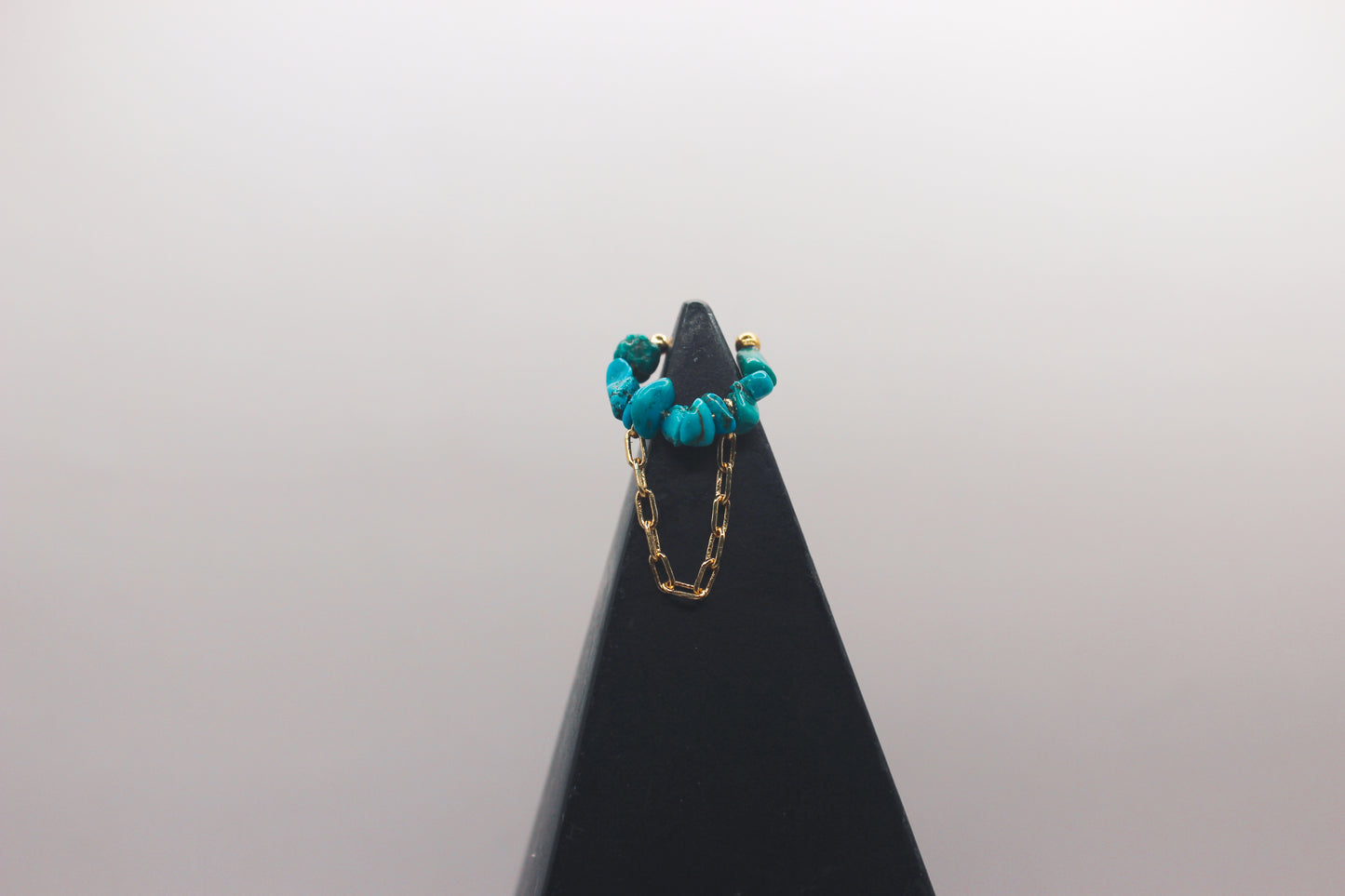 Turquoise ear cuff with chain