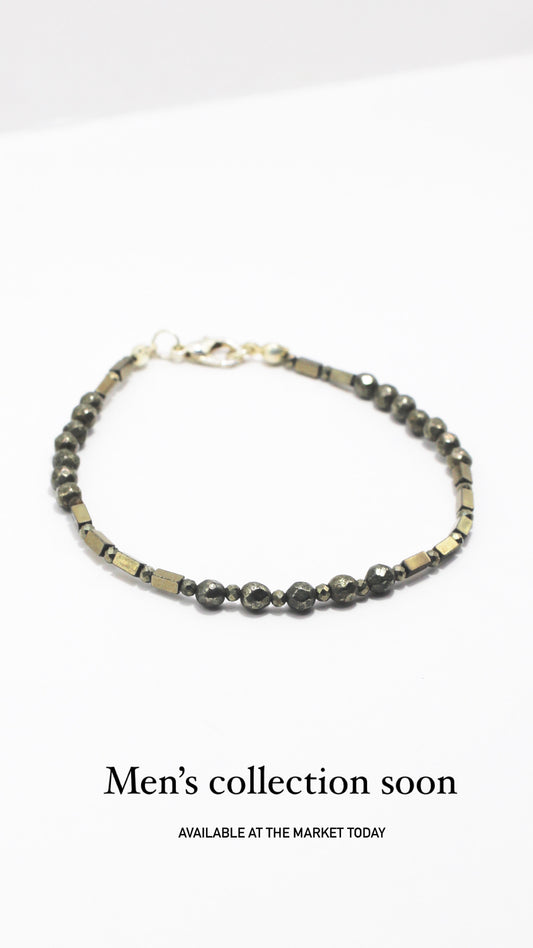 Pyrite stone men’s bracelet