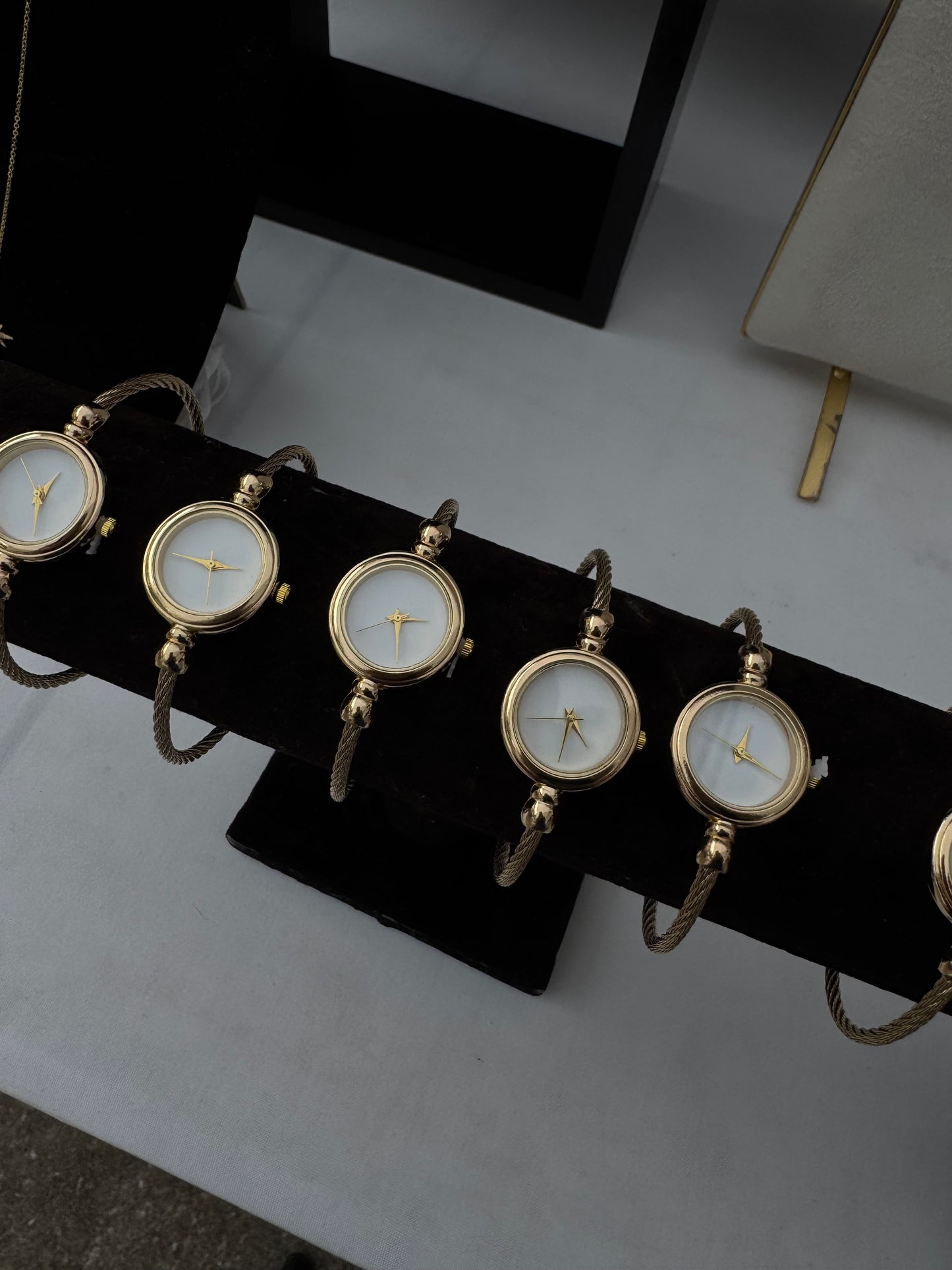 Gold analog watch