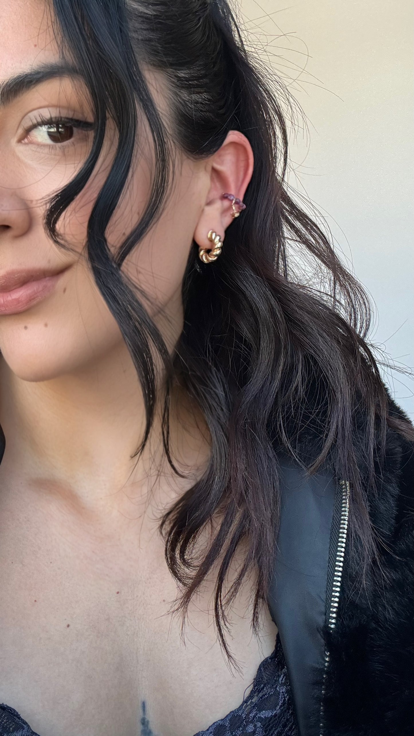 Ruby ear cuff