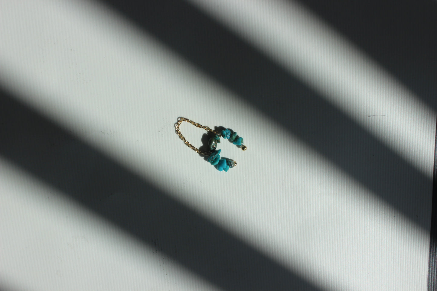 Turquoise ear cuff with chain