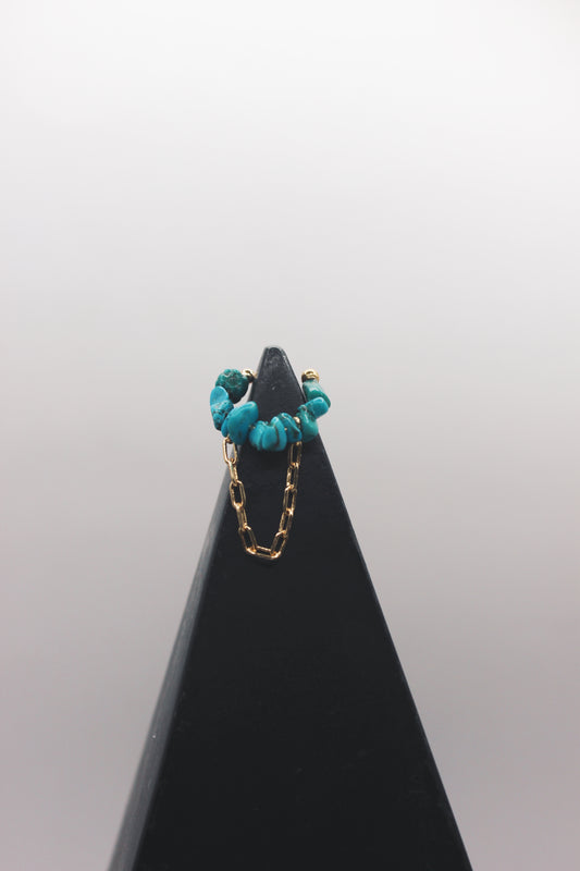 Turquoise ear cuff with chain