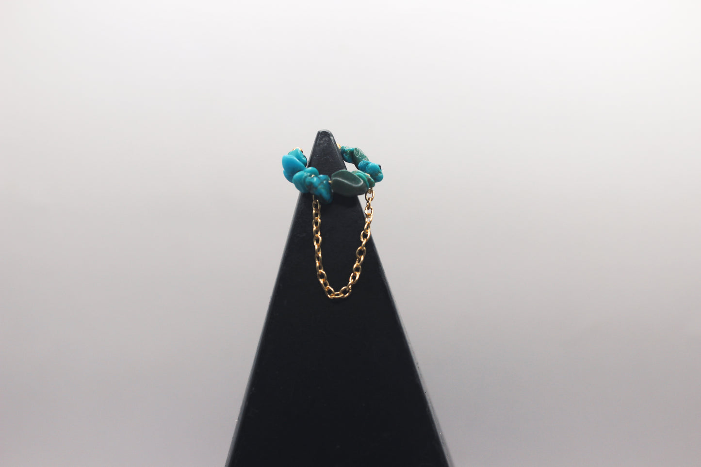 Turquoise ear cuff with chain